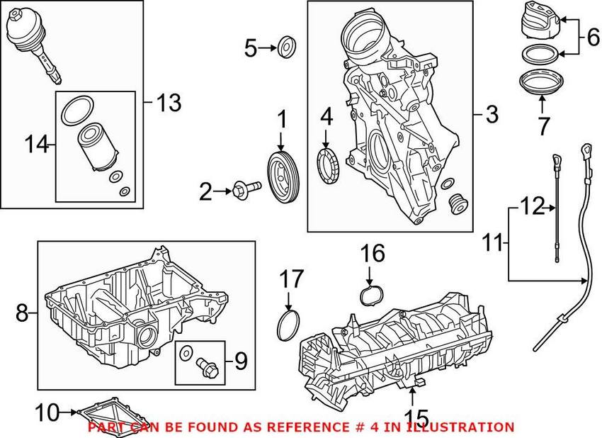 Mercedes Engine Crankshaft Seal - Front